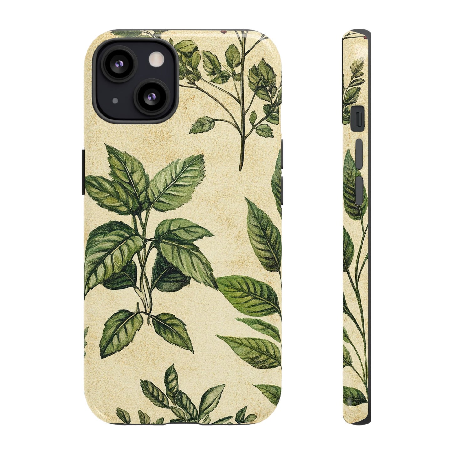 Botanical Leaves Tough Phone Case — Vintage Green Plant Print