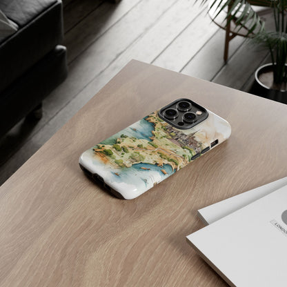 Hard Phone Case — Watercolor Fantasy Map Castle Design