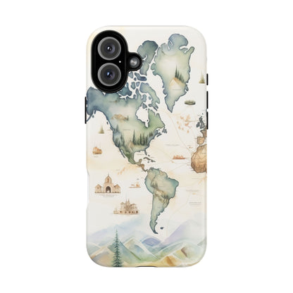 Hard Phone Case — Watercolor Fantasy Map Castle Design