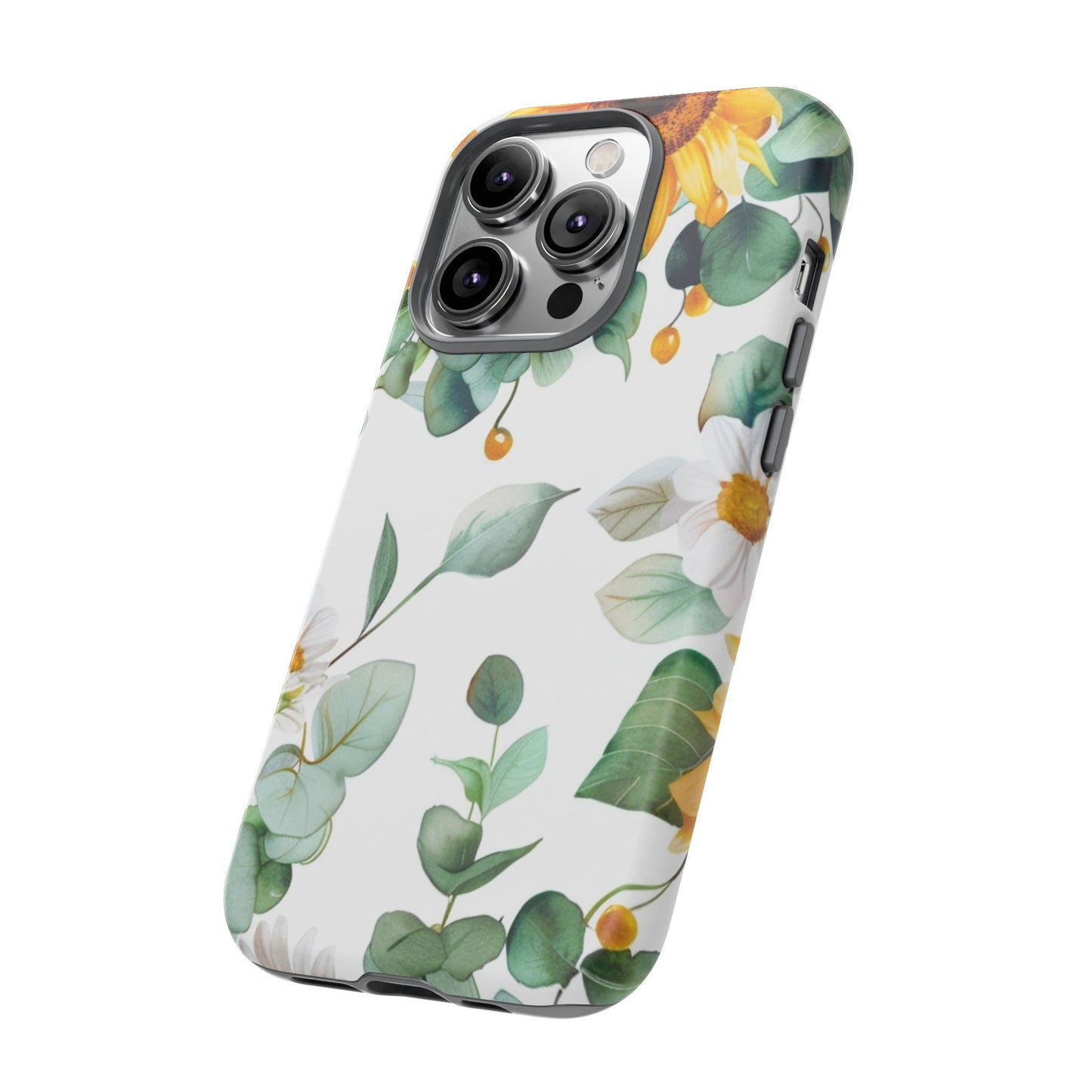 Sunflower & Eucalyptus Tough Phone Case — Protective Floral iPhone Case