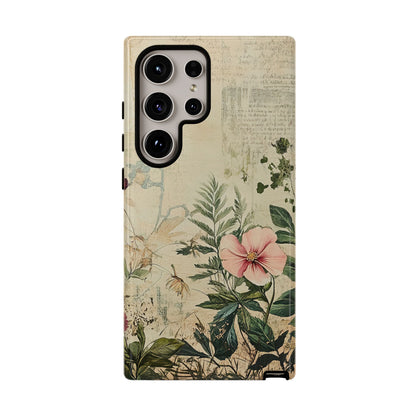 Floral Vintage Tough Case – Botanical Protective Phone Cover,Plants Lovers