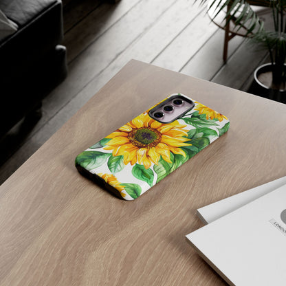 Sunflower Tough Phone Case — Bright Floral Protective Cover