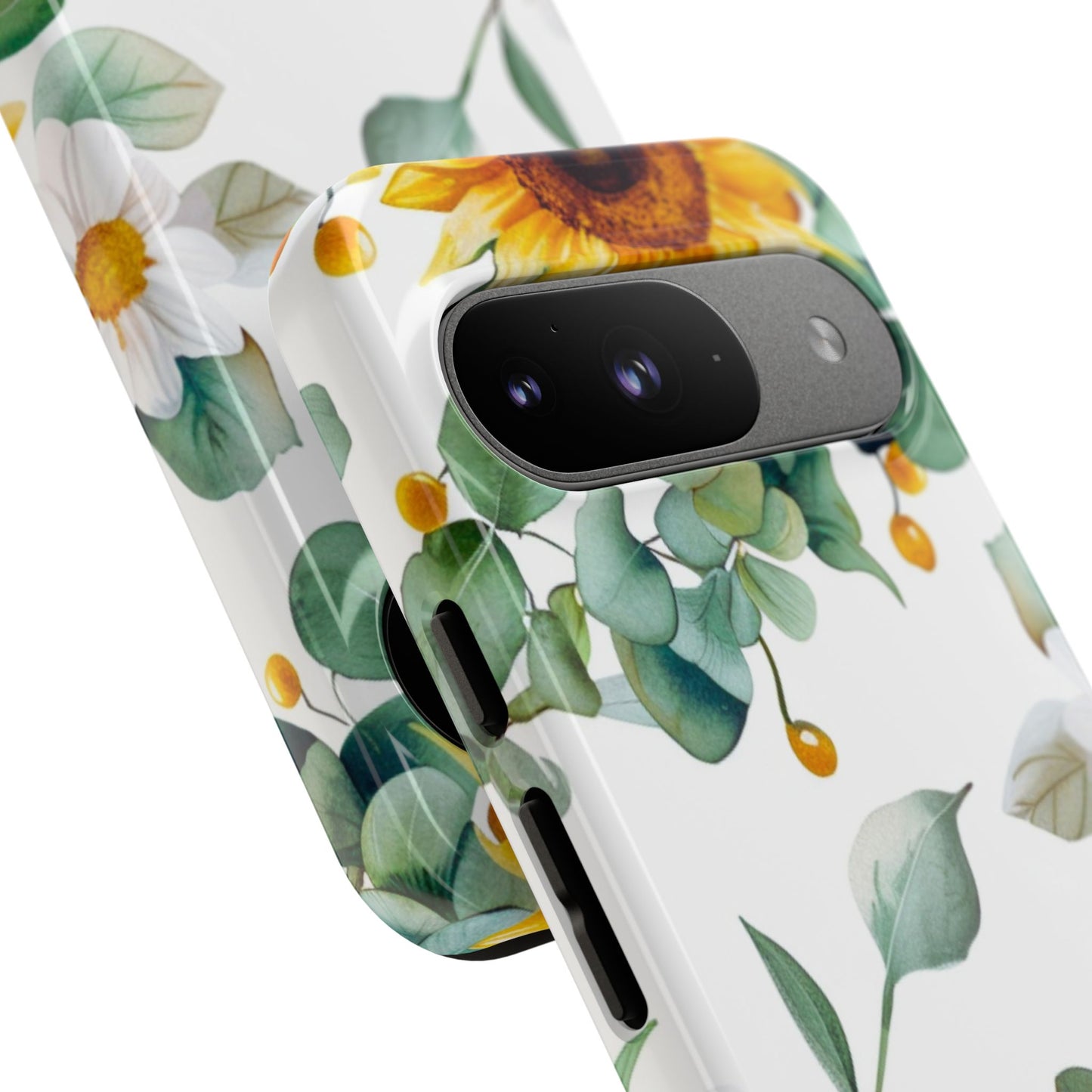 Sunflower & Eucalyptus Tough Phone Case — Protective Floral iPhone Case