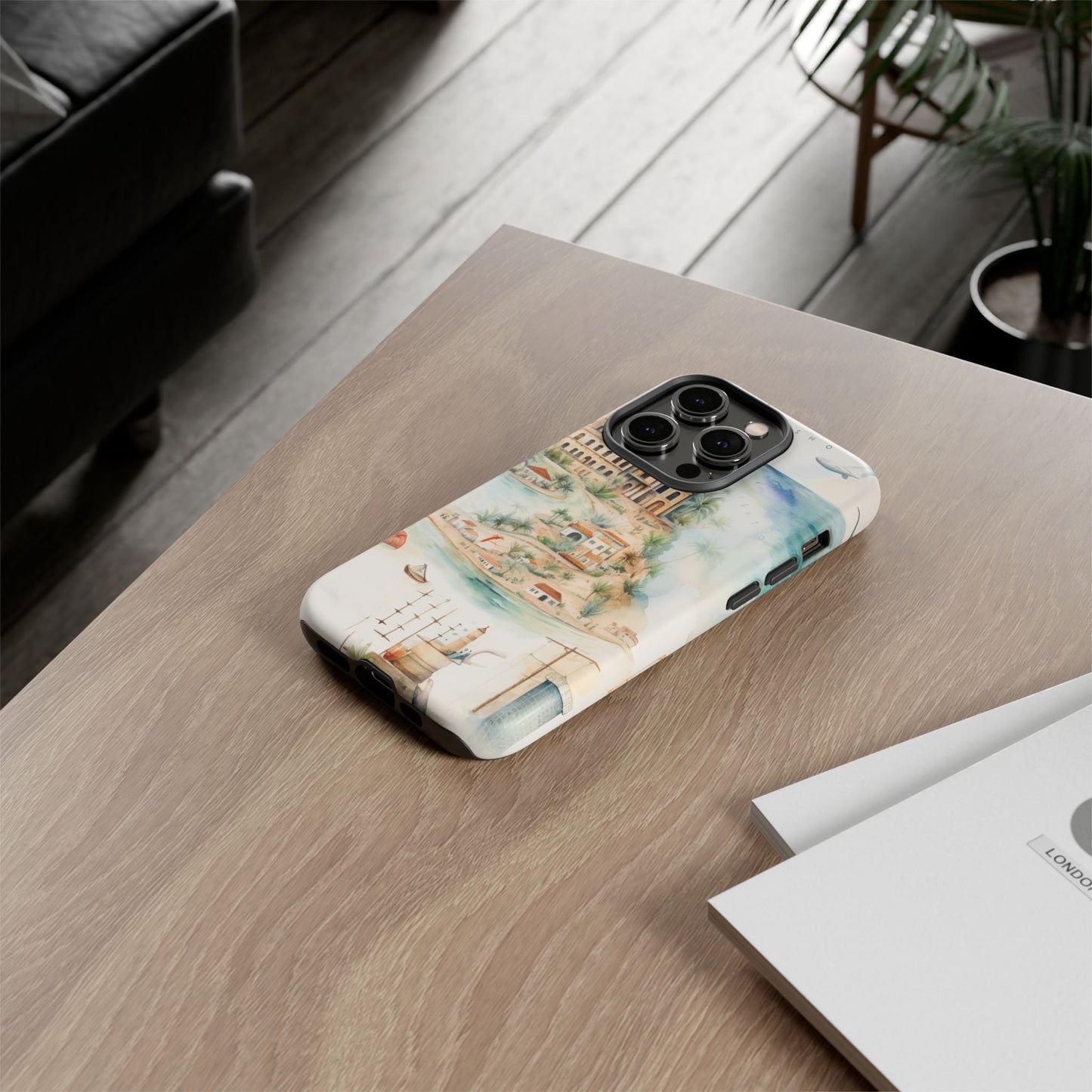 Hard Phone Case — Watercolor Fantasy Map Castle Design