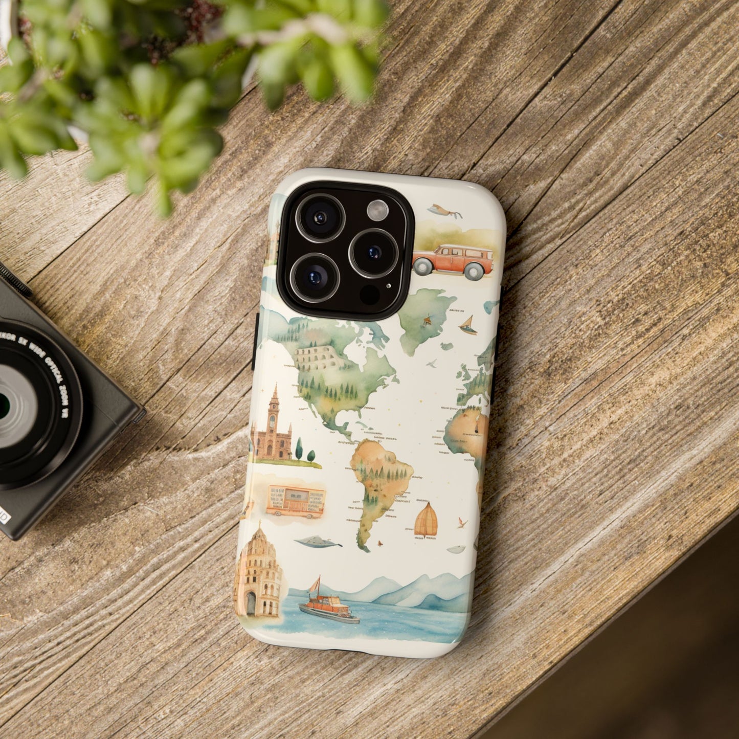 Hard Phone Case — Watercolor Fantasy Map Castle Design