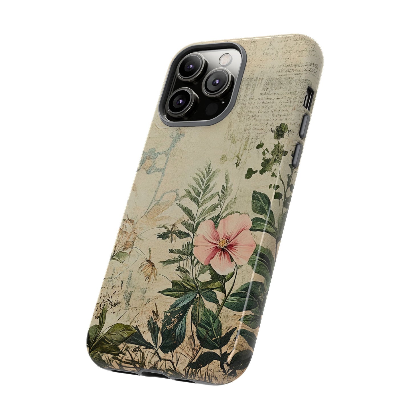 Floral Vintage Tough Case – Botanical Protective Phone Cover,Plants Lovers
