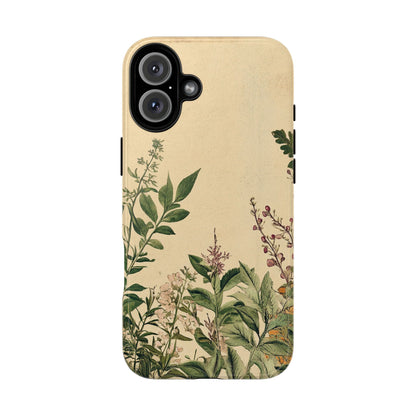 Floral Vintage Tough Case – Botanical Protective Phone Cover,Plants Lovers