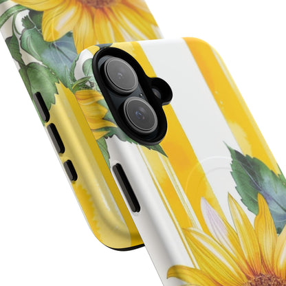 Sunflower Tough Magnetic Phone Case — Bright Floral Protective Cover