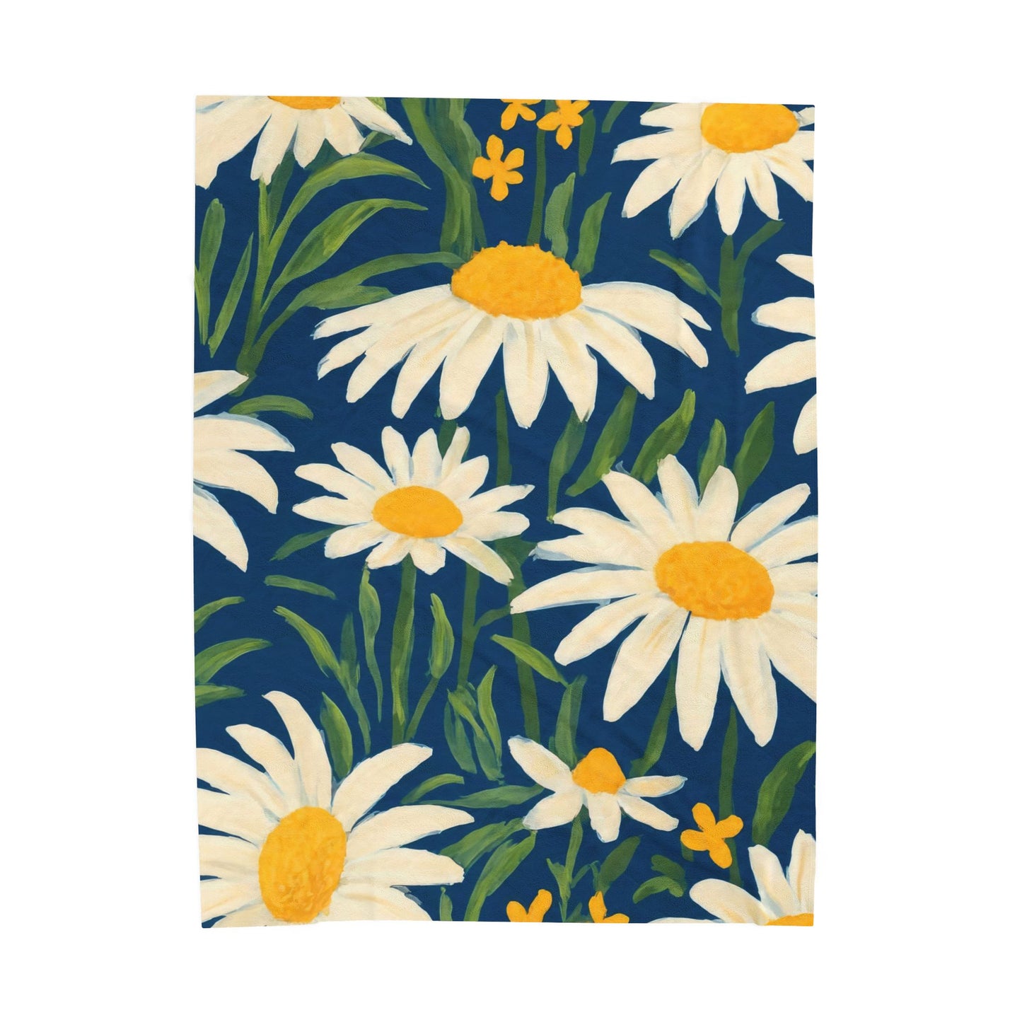 Daisy Field Velveteen Plush Blanket — Soft Floral Throw for Cozy Home & Gifts