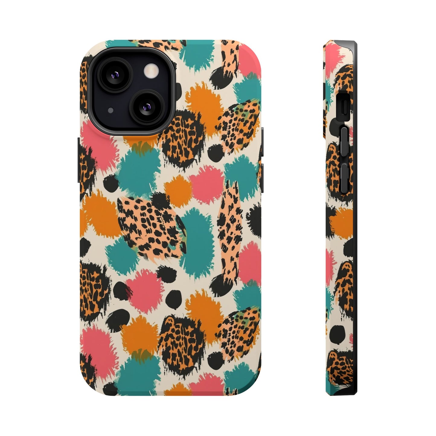 Leopard Splash Magnetic Impact Phone Case — Colorful Abstract Animal Print