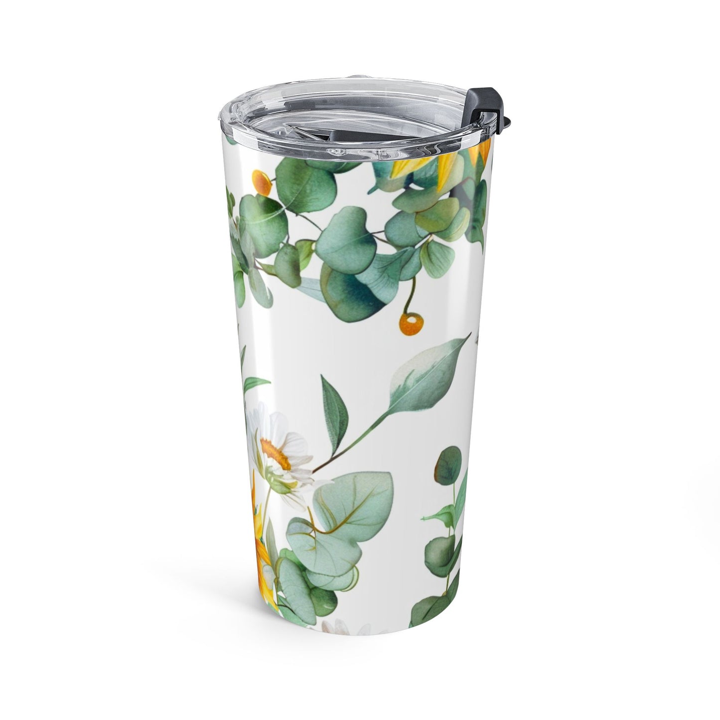 Tumbler Sunflower & Eucalyptus 20oz — Insulated Floral Travel Cup