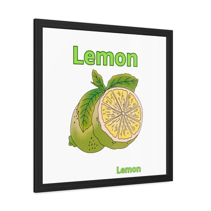 Lemon Framed Poster, Bright Home Decor, Kitchen Art, Gift for Citrus Lovers, Fresh Farmhouse Style