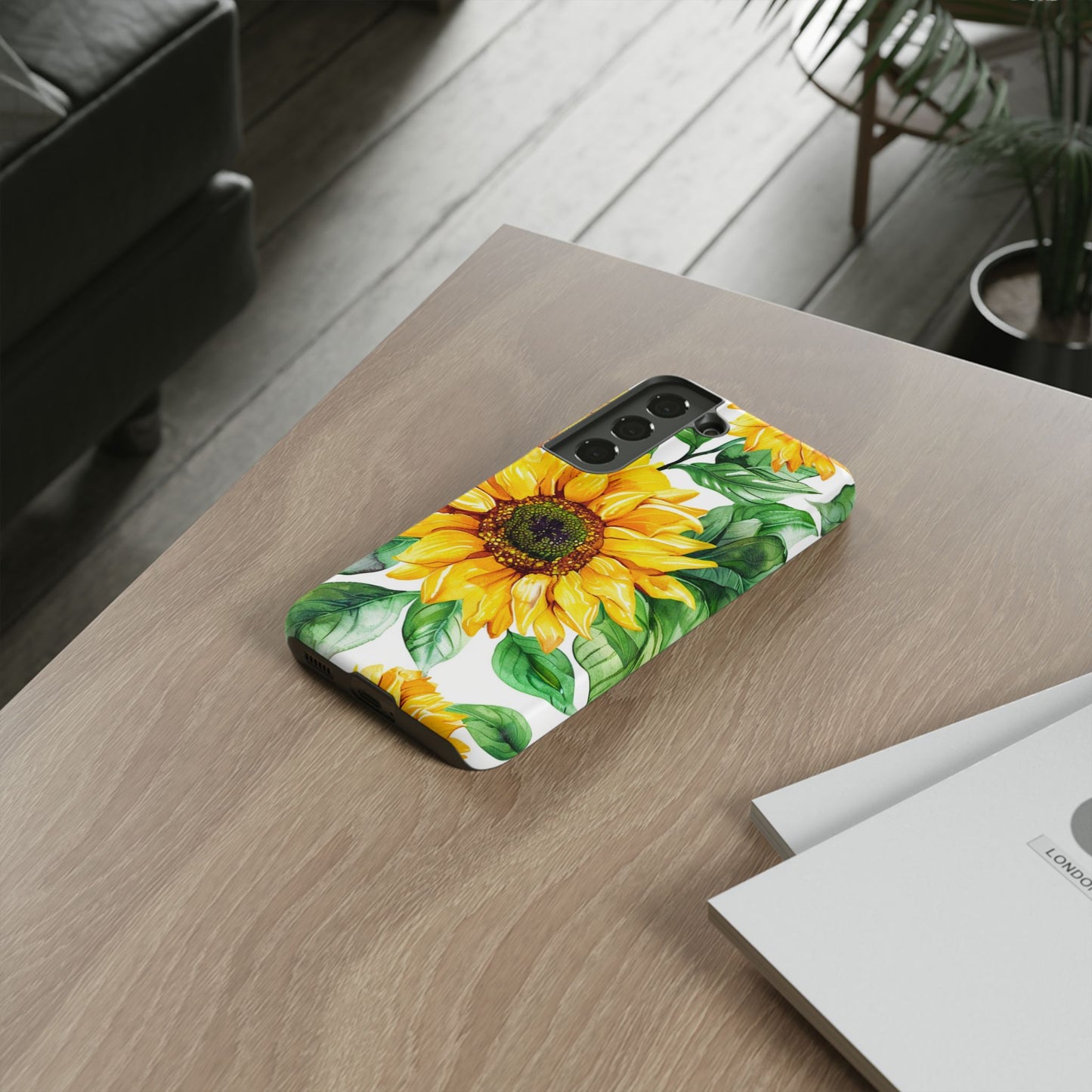Sunflower Tough Phone Case — Bright Floral Protective Cover