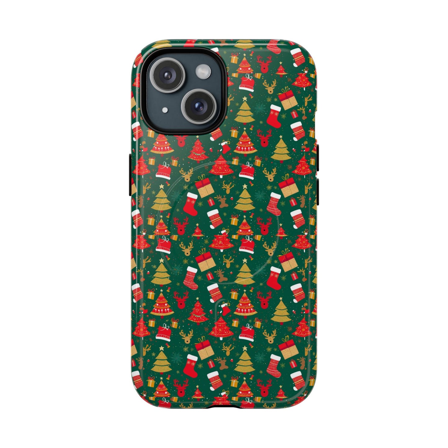 Christmas Tough Magnetic Phone Case | Festive Holiday Accessory | Cute Santa & Tree Design, Gift for Him/Her, Seasonal Tech