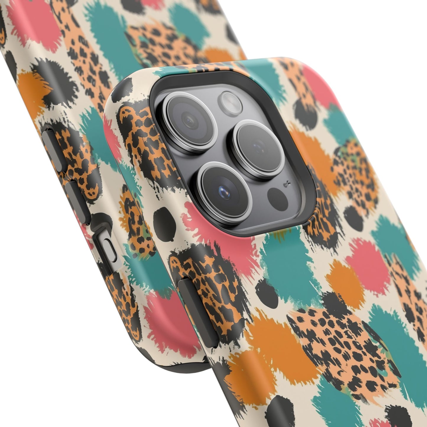 Leopard Splash Magnetic Impact Phone Case — Colorful Abstract Animal Print