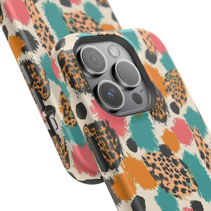 Leopard Splash Magnetic Impact Phone Case — Colorful Abstract Animal Print