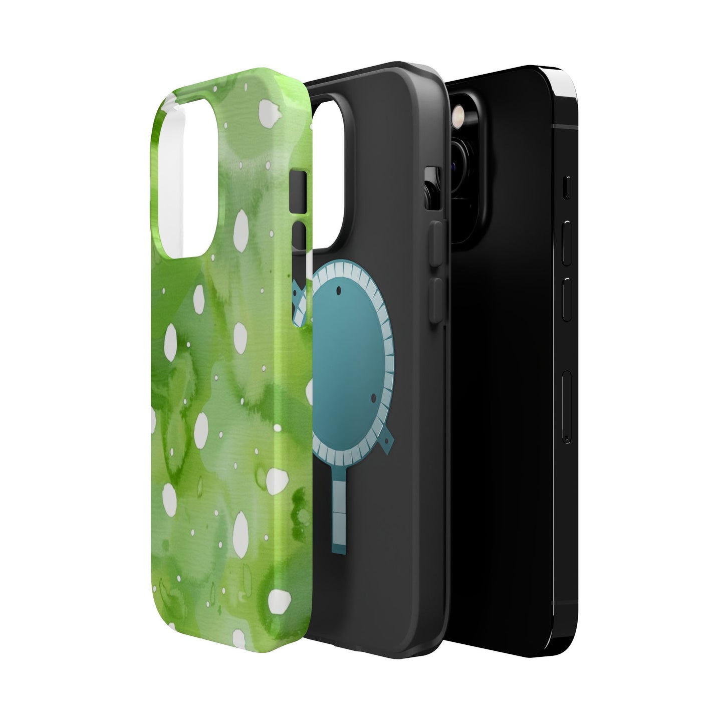 Green Watercolor Polka Dot Magnetic Impact Phone Case