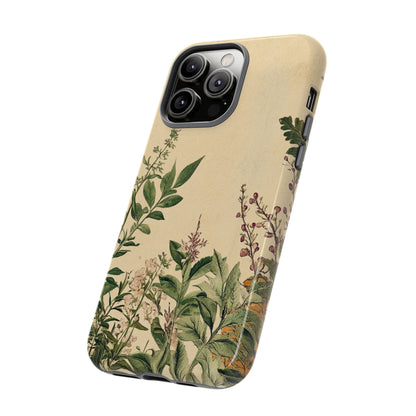 Floral Vintage Tough Case – Botanical Protective Phone Cover,Plants Lovers