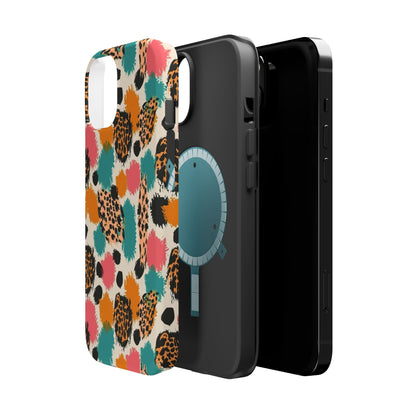 Leopard Splash Magnetic Impact Phone Case — Colorful Abstract Animal Print