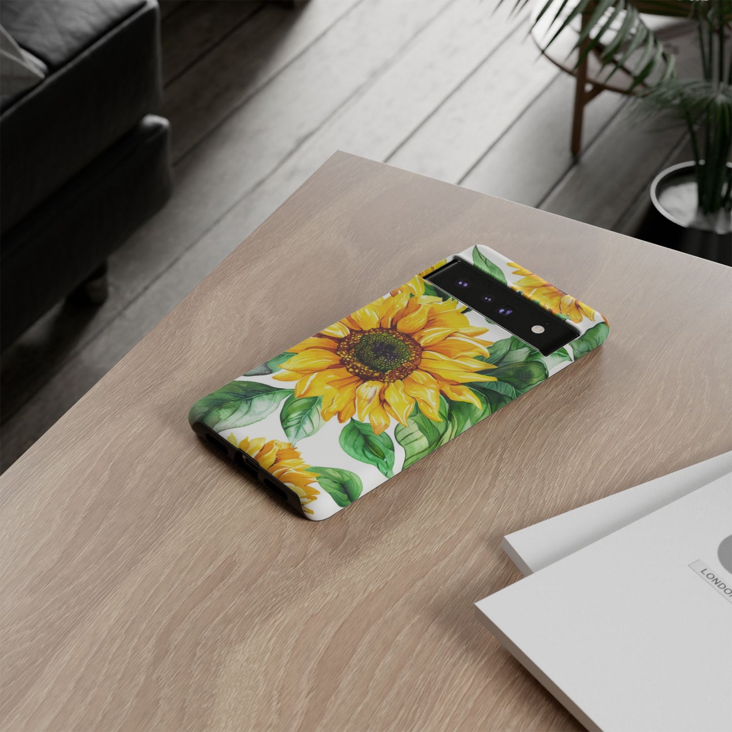 Sunflower Tough Phone Case — Bright Floral Protective Cover