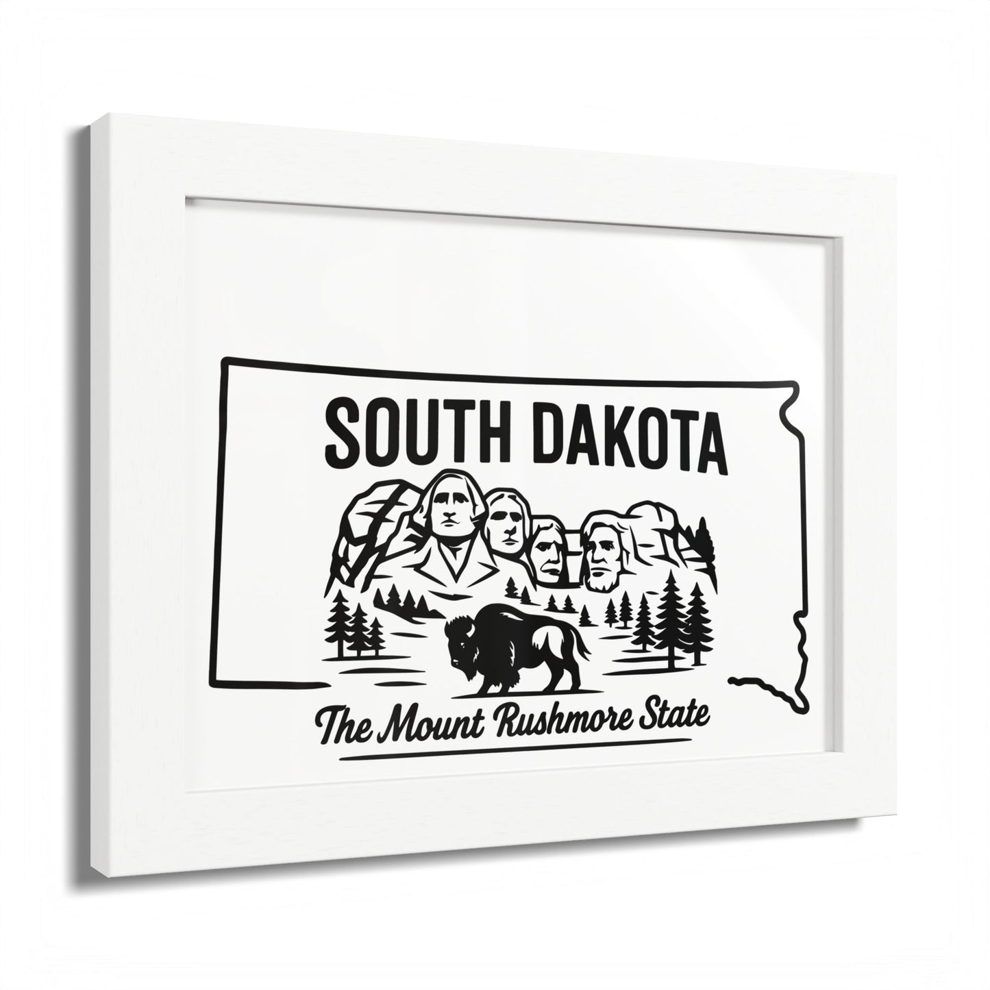 South Dakota State Framed Poster — The Evergreen State Vintage Map Print,Perfect Gift For Her,For Him.