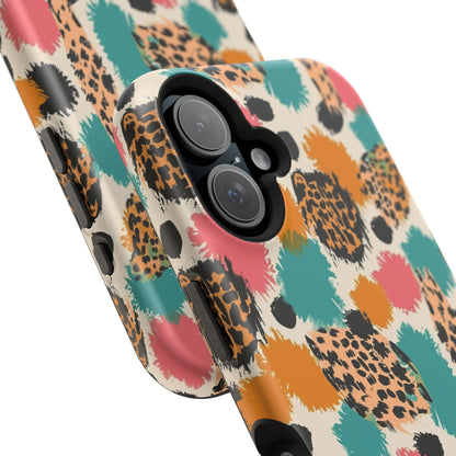 Leopard Splash Magnetic Impact Phone Case — Colorful Abstract Animal Print