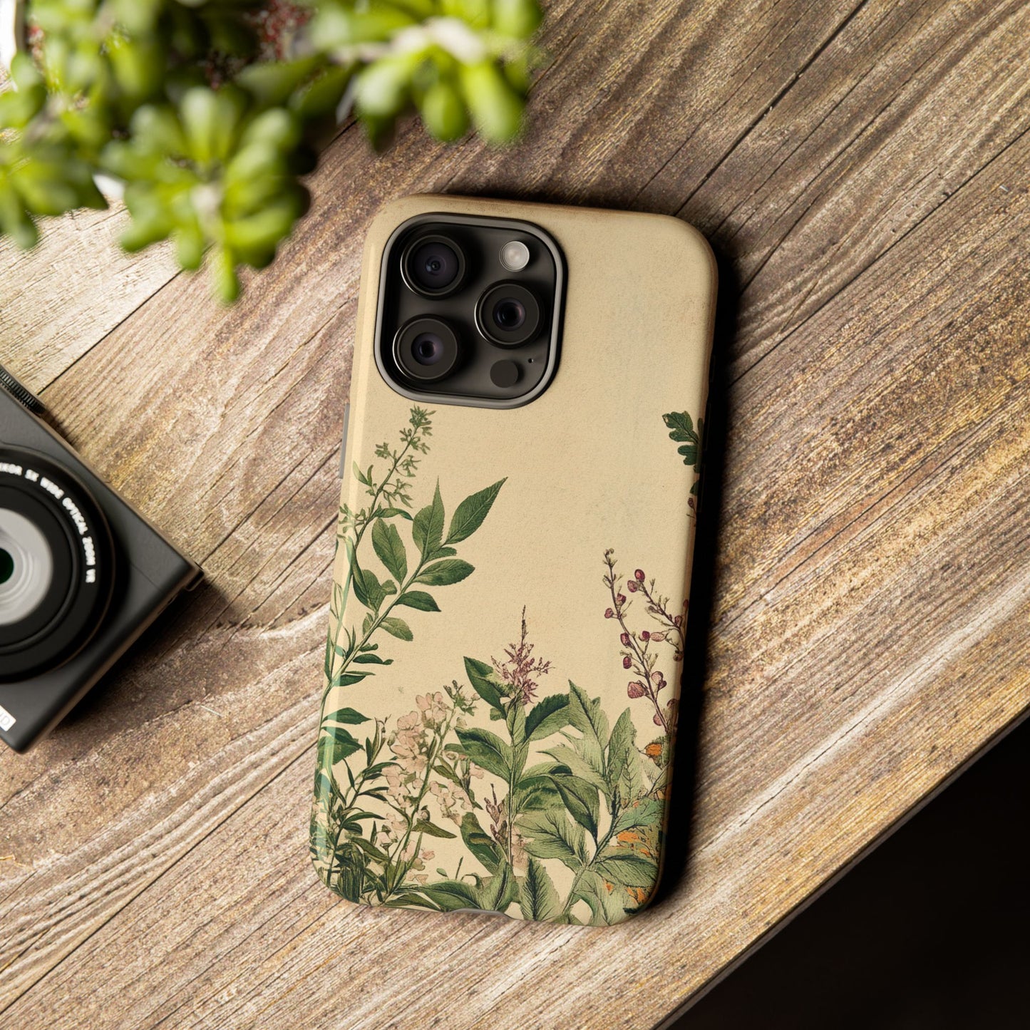 Floral Vintage Tough Case – Botanical Protective Phone Cover,Plants Lovers