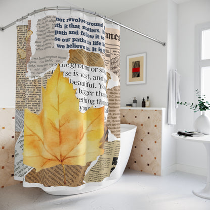 Autumn Inspired Shower Curtain, Cozy Home Decor, Nature Wall Art, Fall Bathroom Accessory.