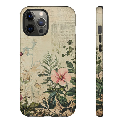 Floral Vintage Tough Case – Botanical Protective Phone Cover,Plants Lovers