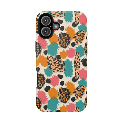 Leopard Splash Magnetic Impact Phone Case — Colorful Abstract Animal Print