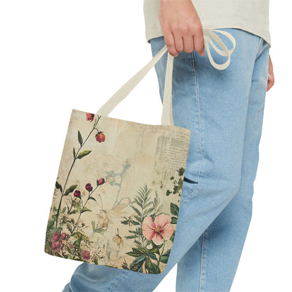 Vintage Floral Tote Bag — Botanical Garden Print AOP