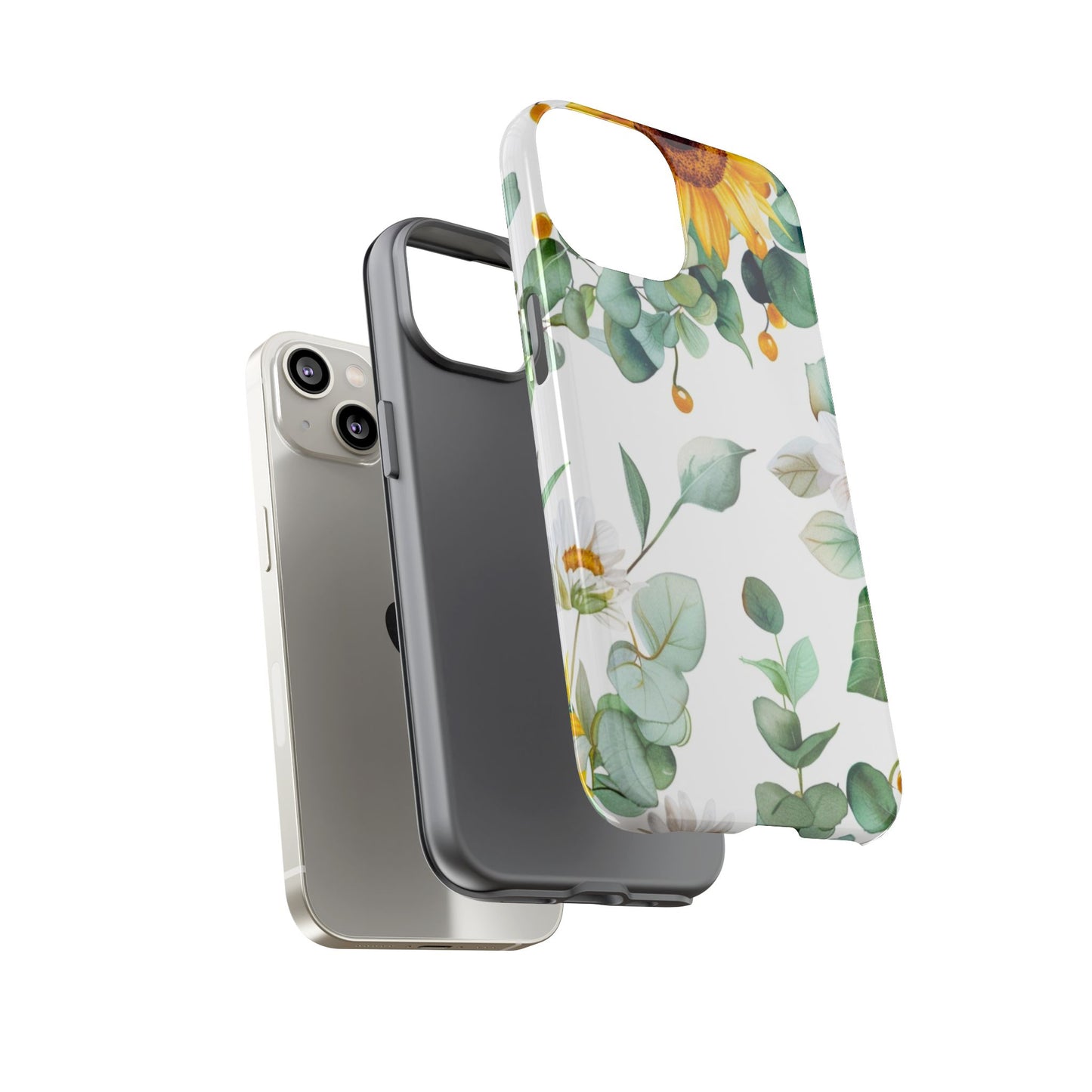 Sunflower & Eucalyptus Tough Phone Case — Protective Floral iPhone Case