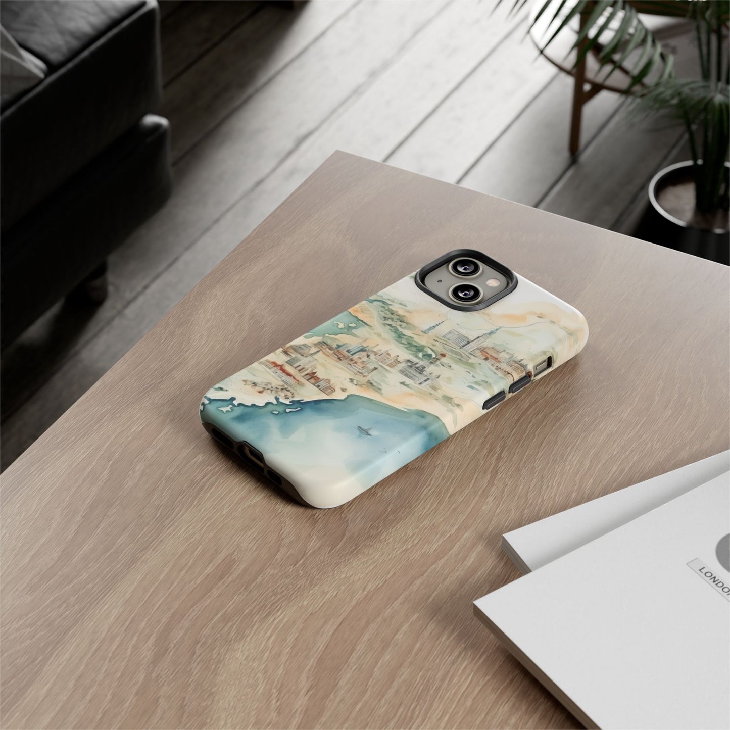 Hard Phone Case — Watercolor Fantasy Map Castle Design