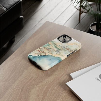Hard Phone Case — Watercolor Fantasy Map Castle Design