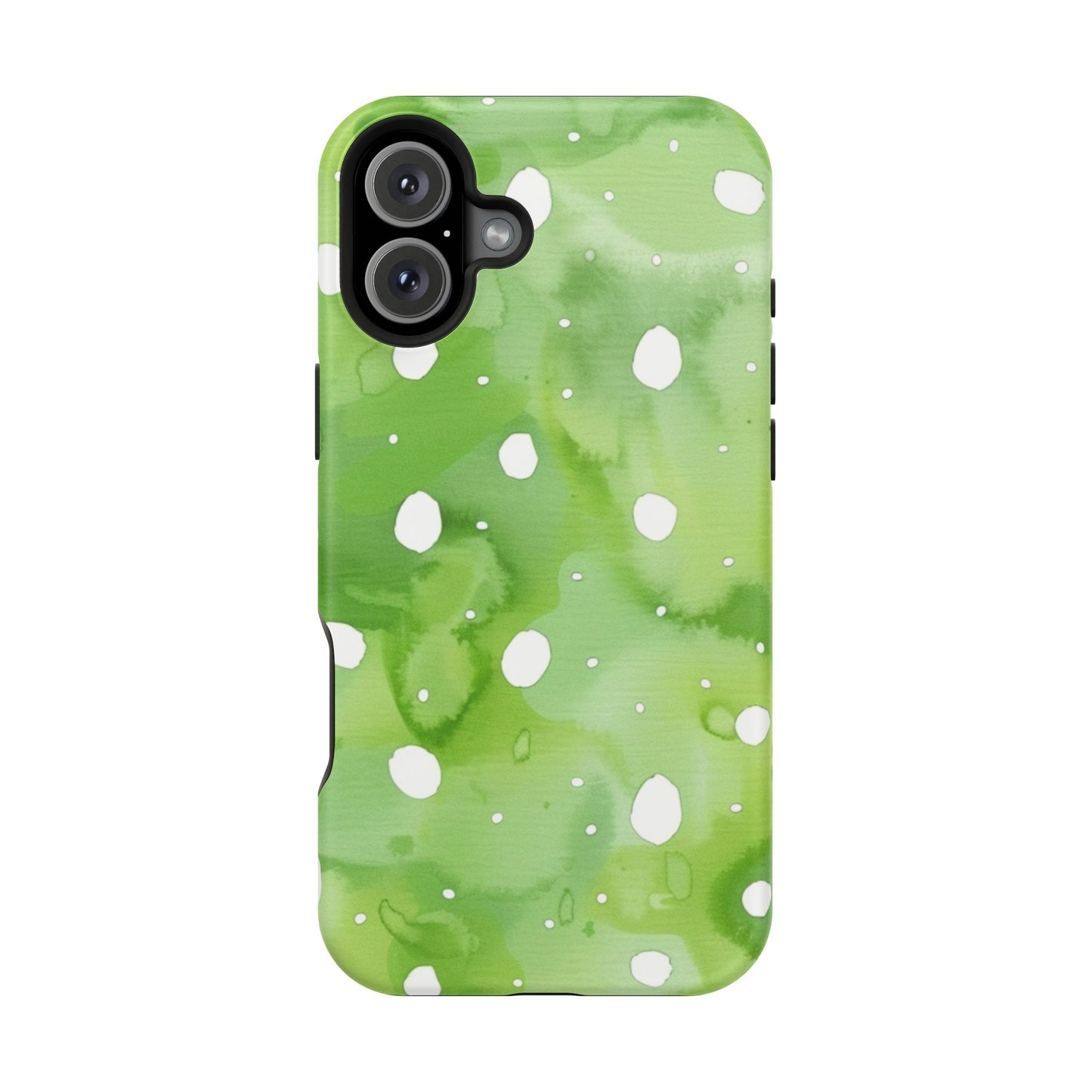 Green Watercolor Polka Dot Magnetic Impact Phone Case