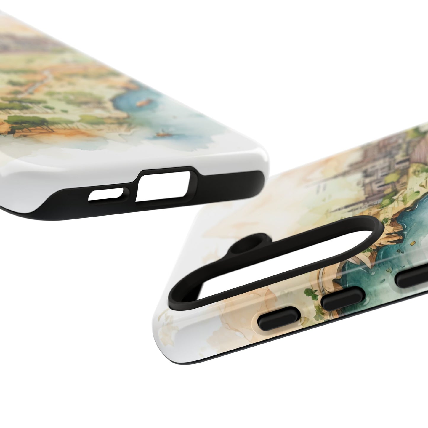 Hard Phone Case — Watercolor Fantasy Map Castle Design