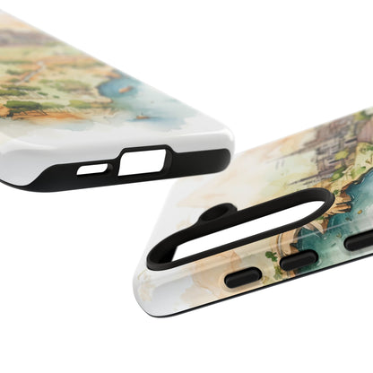 Hard Phone Case — Watercolor Fantasy Map Castle Design