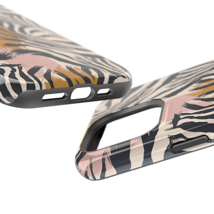Zebra Brushstroke Magnetic Impact Phone Case,Africa Pattern