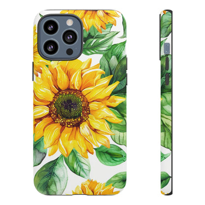 Sunflower Tough Phone Case — Bright Floral Protective Cover