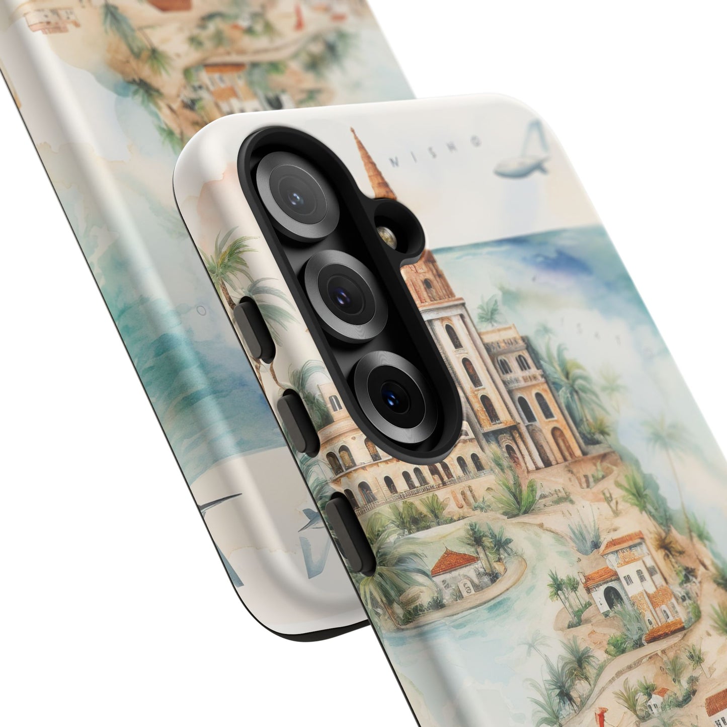 Hard Phone Case — Watercolor Fantasy Map Castle Design