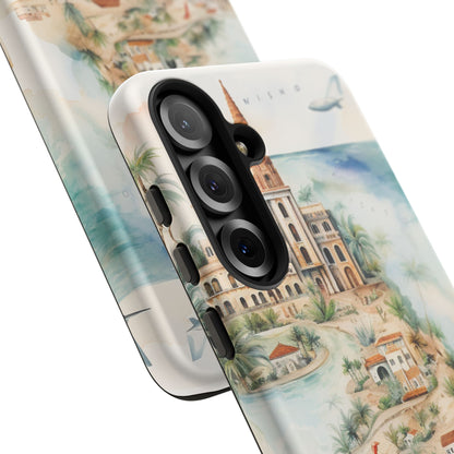 Hard Phone Case — Watercolor Fantasy Map Castle Design