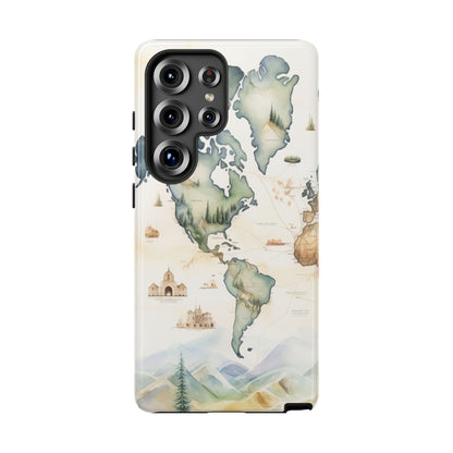 Hard Phone Case — Watercolor Fantasy Map Castle Design