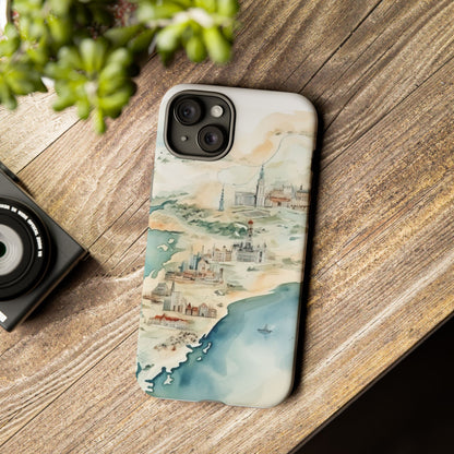 Hard Phone Case — Watercolor Fantasy Map Castle Design