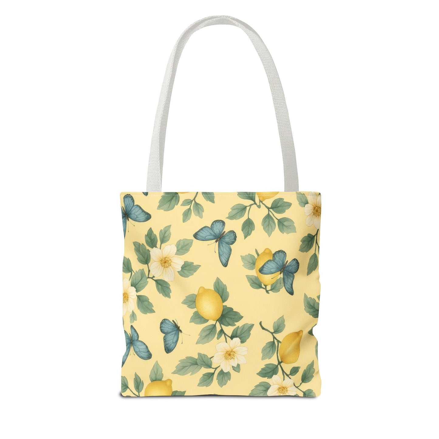 Sunny Lemon Blossom Tote Bag, Summer Vibes, Eco-Friendly Shopping Bag, Floral Market Tote, Perfect Gift for her/him