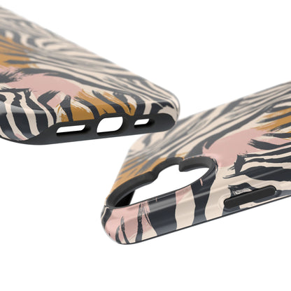 Zebra Brushstroke Magnetic Impact Phone Case,Africa Pattern