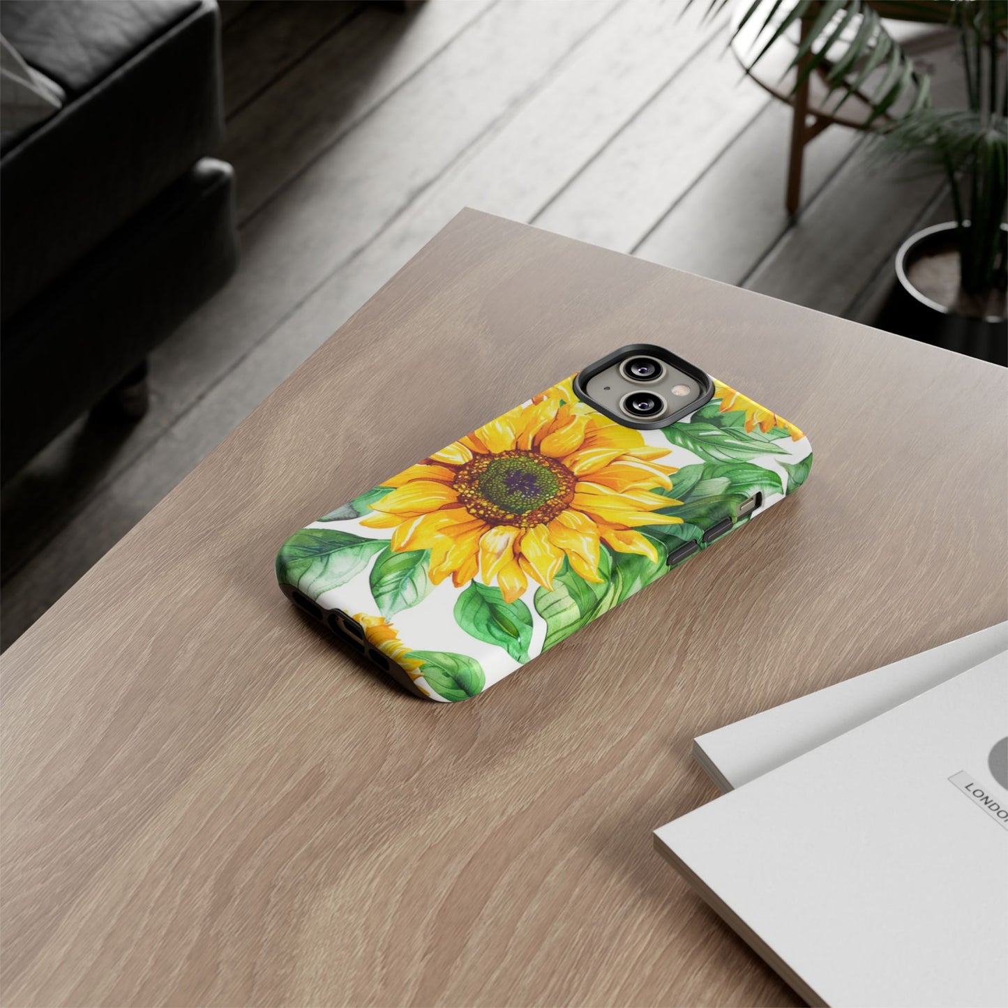 Sunflower Tough Phone Case — Bright Floral Protective Cover