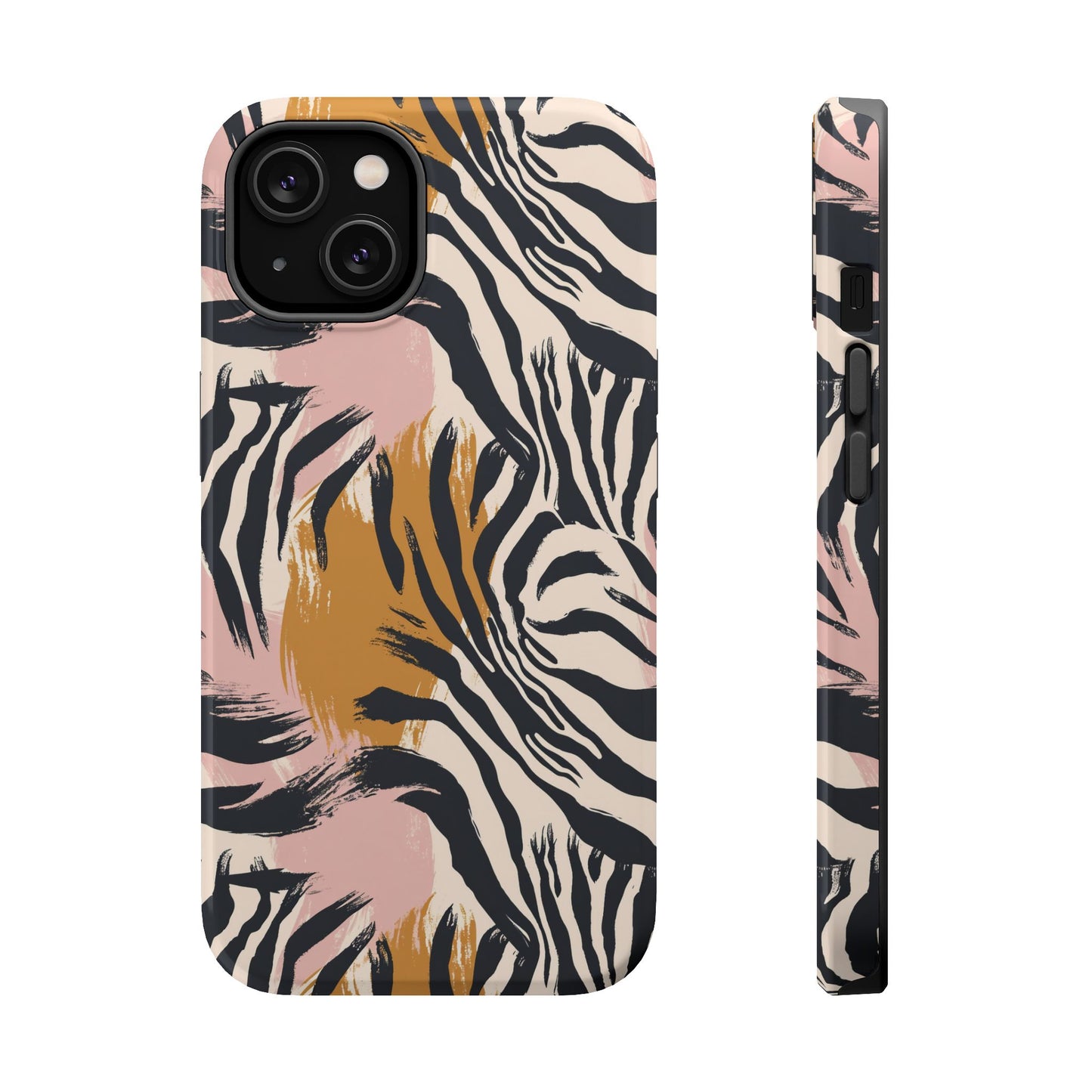 Zebra Brushstroke Magnetic Impact Phone Case,Africa Pattern