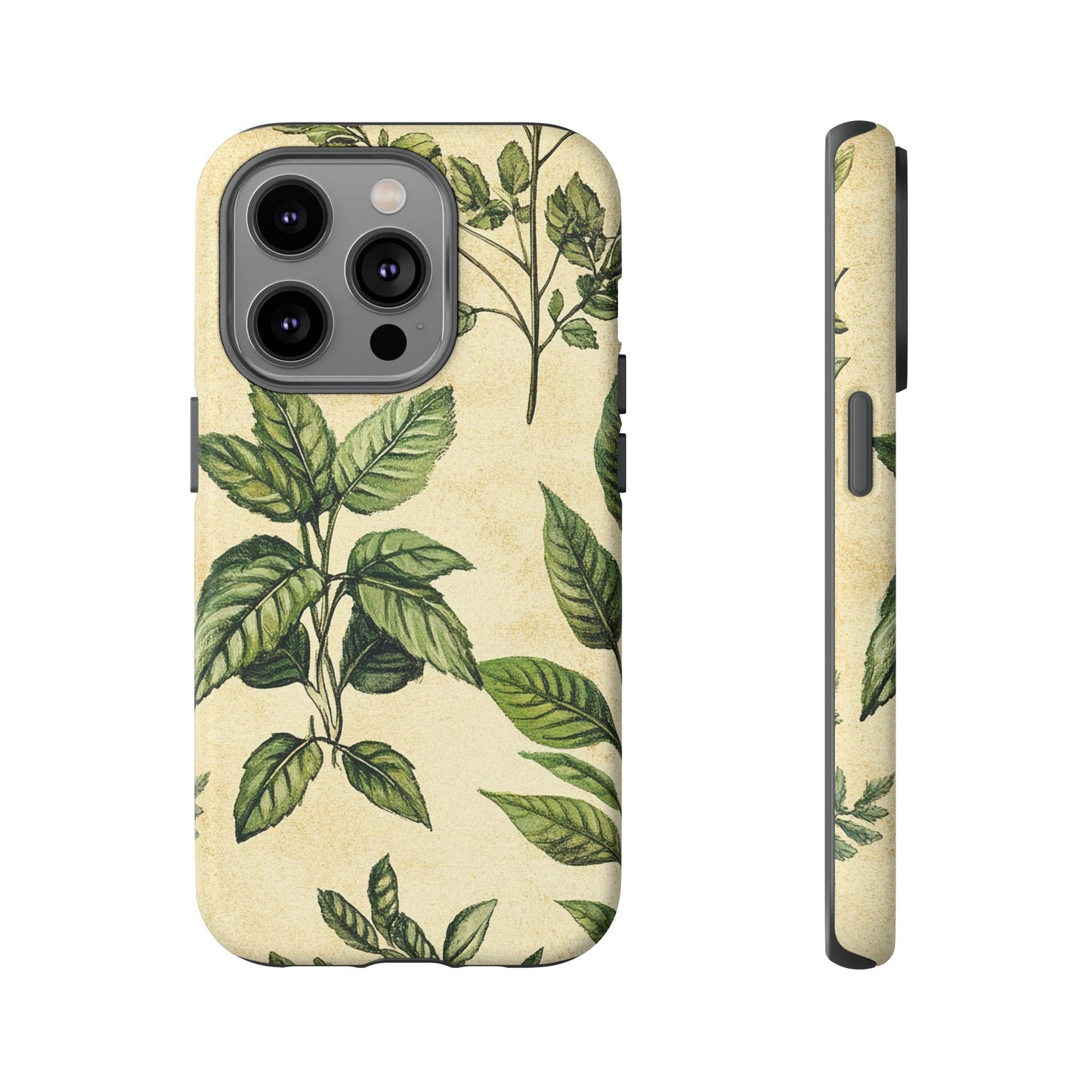 Botanical Leaves Tough Phone Case — Vintage Green Plant Print