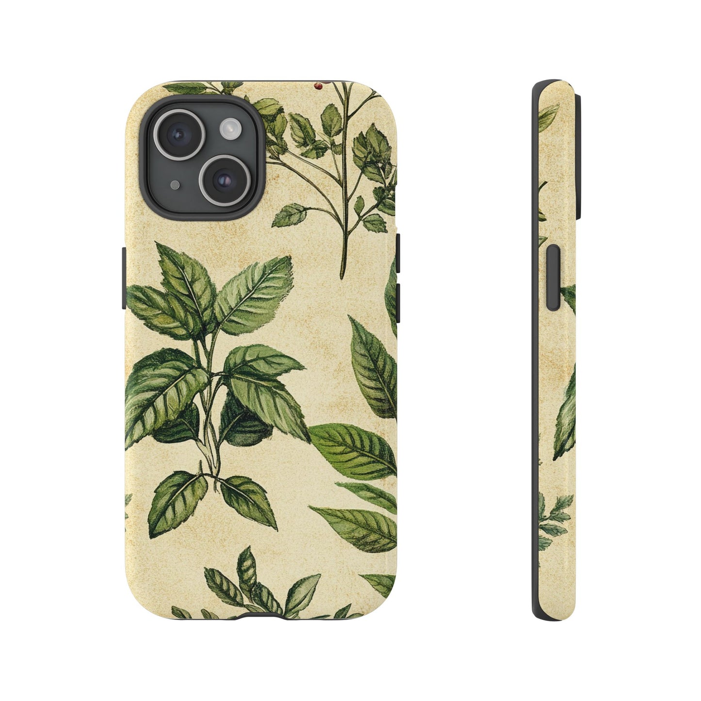 Botanical Leaves Tough Phone Case — Vintage Green Plant Print