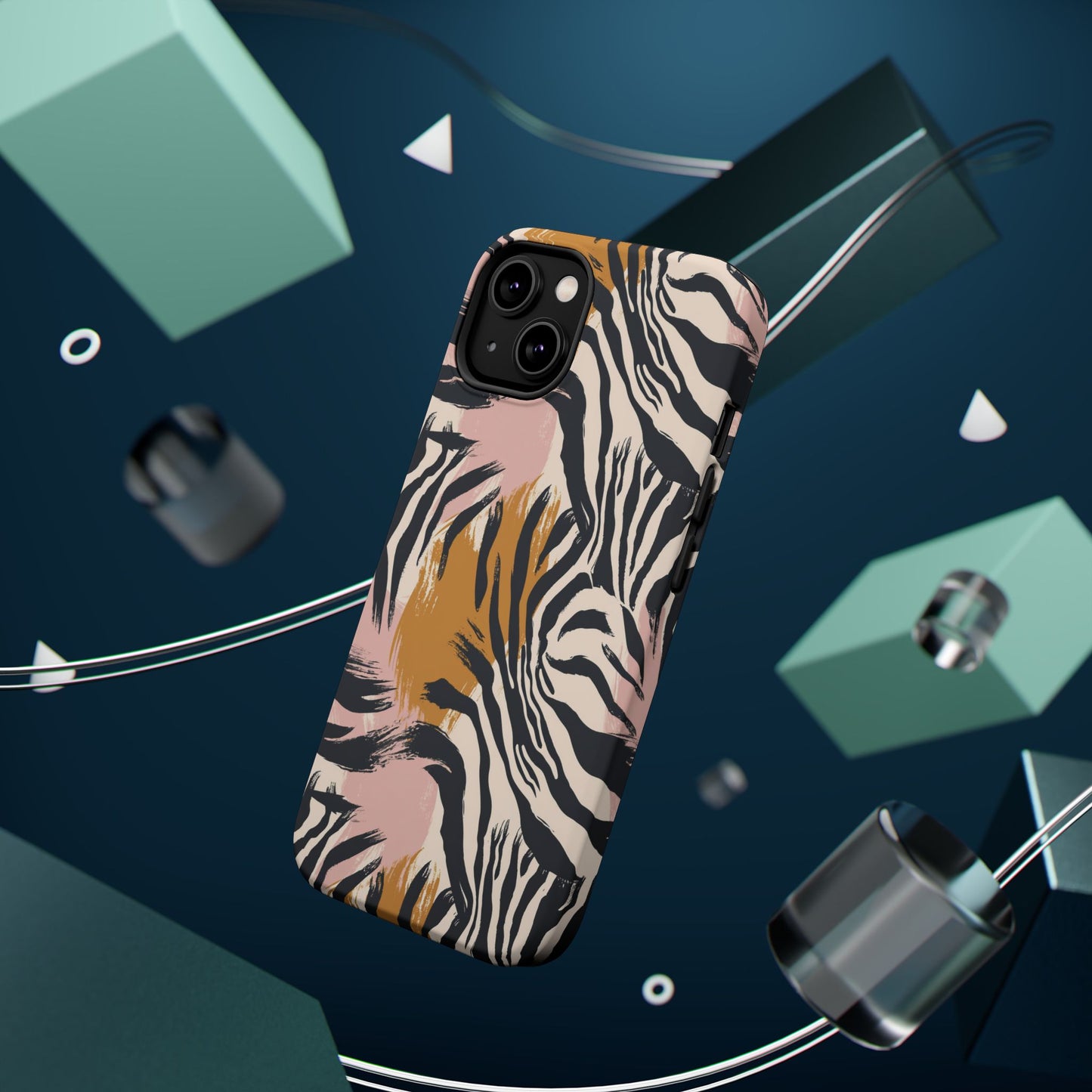 Zebra Brushstroke Magnetic Impact Phone Case,Africa Pattern
